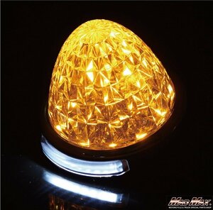 MADMAX トラック用品 電装 LED 16連バスマーカーランプ 12-24V兼用 ダウンライトSMD8連付 オレンジ/車幅灯 タイヤ灯【送料800円】