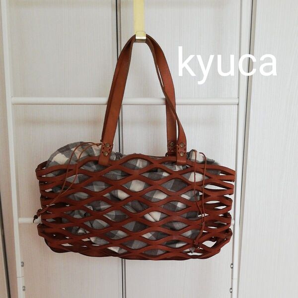 kyuca キューカ メッシュレザートートバッグ 