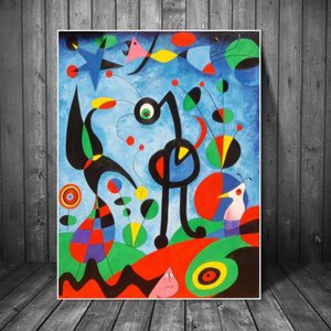 【最安保証】C1377 Joan Miro ジョアン・ミロ キャンバスアートポスター 50×70cm 海外製 枠なし インテリア 雑貨 