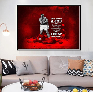  C2857 モハメド・アリ Muhammad Ali ボクサー ボクシング キャンバスアートポスター 50×70cm イラスト インテリア 雑貨 海外製 枠なし I
