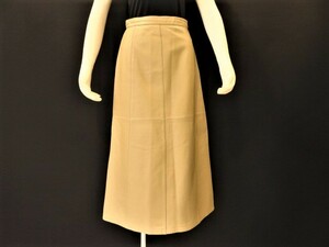 # original leather as good as new fine quality beautiful goods Italy made [ mia carna ] mia Carna Italy sheep leather leather long skirt 11 number L beige nichiwab1924