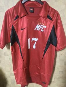 90's Nike NIKE TEAM MFC uniform number ring Old made in Japan sport soccer jersey 