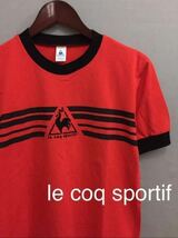 ルコック le coq sportif 丸首 半袖 Tシャツ レッド メンズ Oサイズ !●_画像1