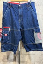 90'S ecko function デニム カーゴ ハーフパンツ XL メンズ バギー ヒップホップ エコー unltd ルーズ_画像1