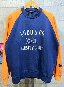 FUBU 刺繍 ラグラン スウェット トレーナー M メンズ フブ クルー