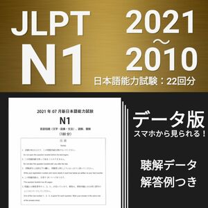 JLPT N1 2021-2010 : 22回分　日本語能力試験 過去問 問題集