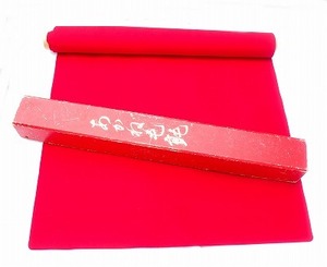 高級あかね毛氈 赤色 90cm×約177cm中古品 フエルト茶道具 敷物 書道具