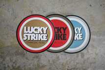 LUCKY STRIKE ラッキーストライク 大判ステッカー シール 直径30cm 3種類 3枚/タバコ 煙草 ノベルティ 販促 非売品 未使用 広告 企業ロゴ _画像2