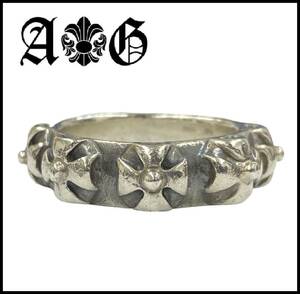 A&Ge- and ji-e-&ji- silver 925 gothic floral iron studs Cross scroll flair te The Yinling g ring 17 number 