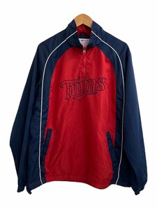 MLB(メジャーリーグベースボール) ミネソタ ツインズ Minnesota TWINS ナイロンジャケット プルオーバー 赤×ネイビー M 00s メンズ/004