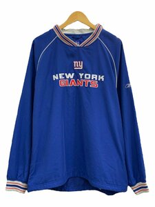 Reebok (リーボック) NFL New York Giants ニューヨーク ジャイアンツ プルオーバージャケット ナイロン 刺繍 L 古着 ブルー メンズ /036