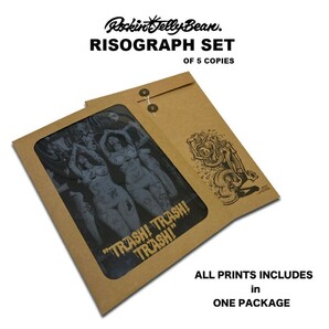 ロッキンジェリービーン　TRASH!TRASH!TRASH　Risograph Set of 5　リソグラフ　5枚セット　新品　未開封