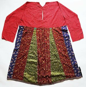 ■ペルシャ 民族衣装 切継スカート　●花柄 ペイズリー柄 織物 絞り染め 染織