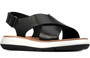  бесплатная доставка Clarks 25.5cm сандалии черный липучка ремешок кожа Be солнечный Wedge туфли-лодочки формальный спортивные туфли AAA145