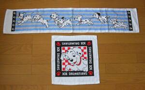 * new goods 101 Dalmatians hand towel & muffler towel just a little with defect 2 pieces set SEGA1997 fantasy a Mu z101 DALMATIANS made in Japan 