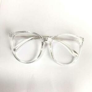伊達メガネ ファッショングラス 眼鏡 ウェリントン クリア 男女兼用 透明の画像5