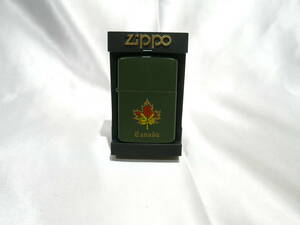 ☆zippo ジッポライター メイプルリーフ モスグリーン 1988年☆