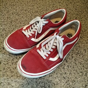 ★VANS OLD 00s オールドスクール 赤 白 US11 29cm ローカット スニーカー シューズ 靴 スケボー バンズ レッド メンズ オールド 古着 USEDの画像1