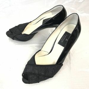 日本製★ランバン/LANVIN Collection★エナメルパンプス【24.0/黒/BLACK】靴/サンダル/Shoes/pumps◆Q-158