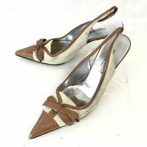 ドルチェ＆ガッバーナ/DOLCE&GABBANA★ポインテッドトゥパンプス/バックストラップ【36.5/23.0/茶系/BROWN】Shoes/pumps◆Q-151