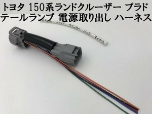 【150系 プラド テールランプ 電源 取り出し ハーネス 1本】 ポン付け ランドクルーザー 分岐 コネクター 検索用) LED リフレクター