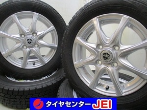 13インチ バリ溝 155/65R13 4J+43 100 軽自動車 中古スタッドレスタイヤアルミホイール4本セット送料無料(SA13-3574）