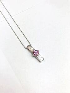 (D) 未使用 Crossfor New York クロスフォーニューヨークSTICK PINK SV925 ネックレス シルバー 送料250円