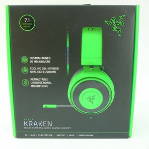 099 Razer レイザー Kraken Green ゲーミングヘッドセット RZ0402830200R3M1 ※中古