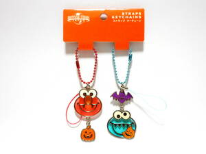 USJ Sesame Street strap key chain key holder 2 piece set Elmo Cookie Monster Halloween 