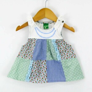 ковер mart лоскутное шитье безрукавка One-piece для девочки 70 размер белый синий зеленый baby ребенок одежда Rag Mart