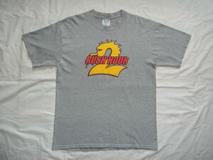 ☆ 00s ビンテージ RUSH HOUR 2 ラッシュアワー 2 Tシャツ sizeL グレー ☆USA古着 映画 プロモ ジャッキー・チェン クリス・タッカー 90s