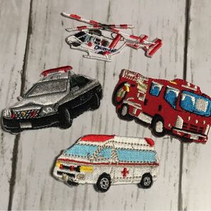 緊急車両 ドクターヘリ★刺繍ワッペン4枚