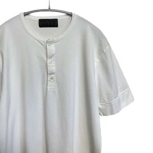 FORMAL JERSEY ヘンリーネック Tシャツ ナノユニバース ホワイト　L