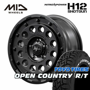 送料無料 デリカD:5 等に ナイトロパワー H12 SHOTGUN バレルブラック 225/70R16 TOYO オープンカントリー R/T ホワイトレター