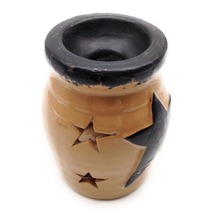 アロマポット キャンドルスタンド 星の透かし模様 バイカラー 陶器製 (ベージュ)_画像3