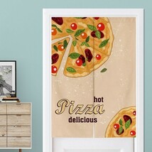 のれん ピザのイラスト キッチン 家庭 店舗用 ナチュラルデザイン (Dタイプ)_画像1