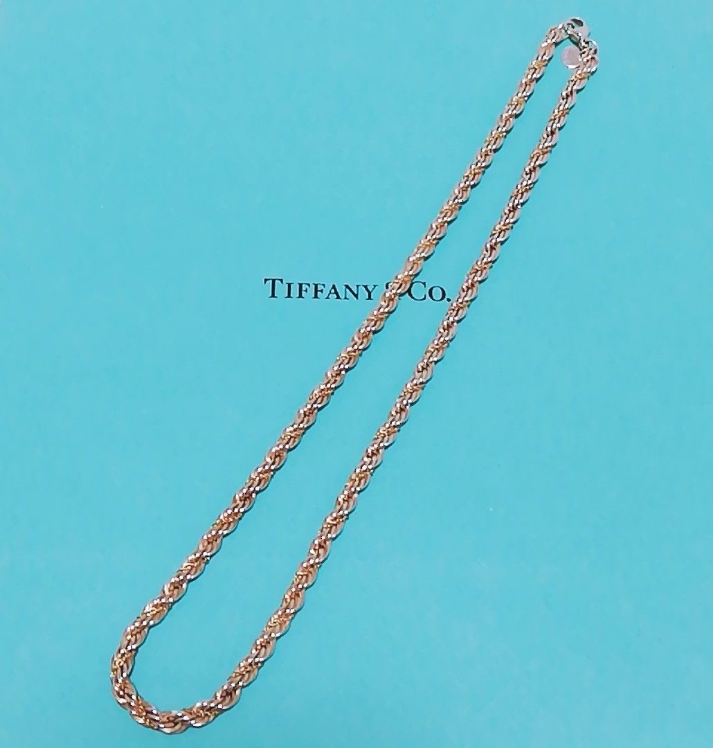 送料無料 美品 vintage Tiffany ツイストネックレス TIFFANY&Co 18金 