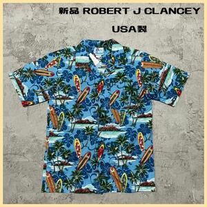 新品定価7150円 ROBERT J CLANCEY ロバート ジェイ クランシー USA製 アロハシャツ ハワイ製 開襟 レディース サイズ16 M相当 玉FL2832