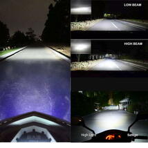 バイク用 LEDヘッドライト イカリング搭載 冷却ファン搭載 高輝度 COB アルミ構造 2本セット_画像7