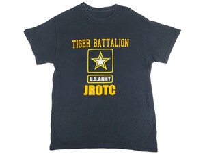 米陸軍 予備役将校訓練隊 (JROTC) 半袖Tシャツ Mサイズ MADE IN USA アメカジ 実物 米軍 黒色 ブラック black コットン100％ 綿製 