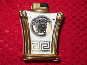  Versace VERSACE bell search / desk lighter / Italy made AHURAaula/ famous high class ceramics / yellow gold mete.-sa& gray ga pattern / Kumamoto prefecture from Yamato mail . shipping 