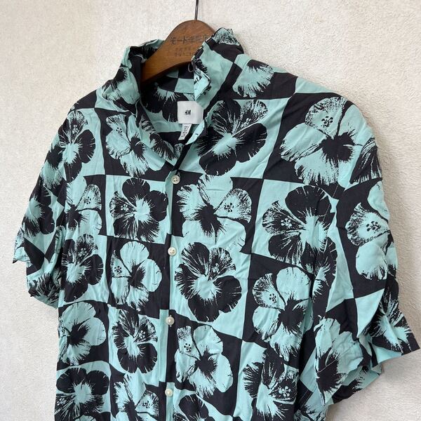 HM レーヨン アロハシャツ ミント SM