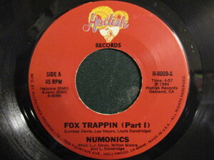 Numonics ： Fox Trappin 7'' / 45s (( Soulfulなエレクトロチューン ! ))(( 落札5点で送料当方負担