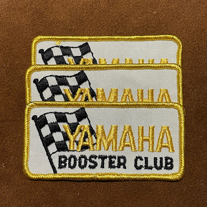 70s YAMAHA BOOSTER CLUB Vintage нашивка подлинная вещь подлинный товар Yamaha мотокросс местного производства старый машина Vintage вышивка patch неиспользуемый товар вентилятор Club 