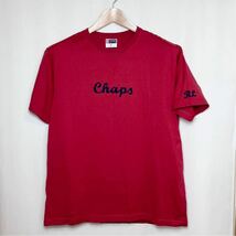 【美品】CHAPS Ralph Lauren チャップス ラルフローレン ロゴ 刺繍 Tシャツ 2L レッド／赤XLチェーンステッチ_画像1