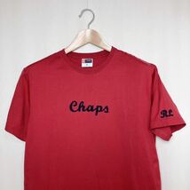 【美品】CHAPS Ralph Lauren チャップス ラルフローレン ロゴ 刺繍 Tシャツ 2L レッド／赤XLチェーンステッチ_画像3