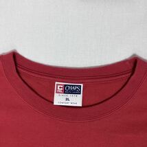 【美品】CHAPS Ralph Lauren チャップス ラルフローレン ロゴ 刺繍 Tシャツ 2L レッド／赤XLチェーンステッチ_画像7