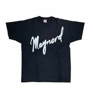 【デッドストック】90s ヴィンテージ Maynard メイナード Tシャツ ブラック L フルーツオブザルーム USA古着 新品未使用／アメリカ古着 黒