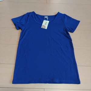 カットソー　Tシャツ　アジアン　半袖　Muddy インド　ブルー　青　春夏　新品未使用　タグ付き　無地　Mサイズ