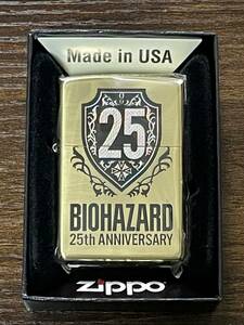 zippo BIOHAZARD 25uh ANNIVERSARY ゴールド バイオハザード 2020年製 GOLD CAPCOM カプコン ケース 保証書